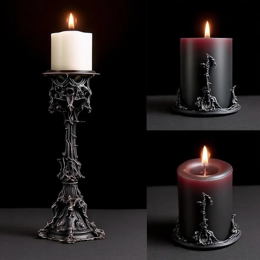 The Sankktum candlestick with two pillar holders on black